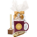 Cocoa & Cookie Gift Mug - Burgundy Red